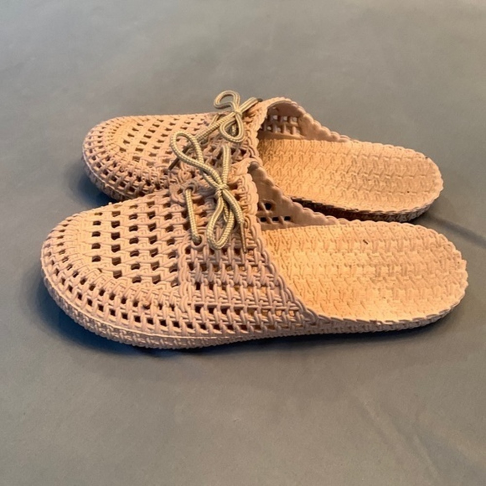 Woven Slide Sandals in Blush Pink - Lightweight Easy Slip-On
